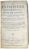 COOKERY  MENON, -.  La Cuisiniere Bourgeoise . . . Nouvelle Edition.  2 vols. in one.  1764